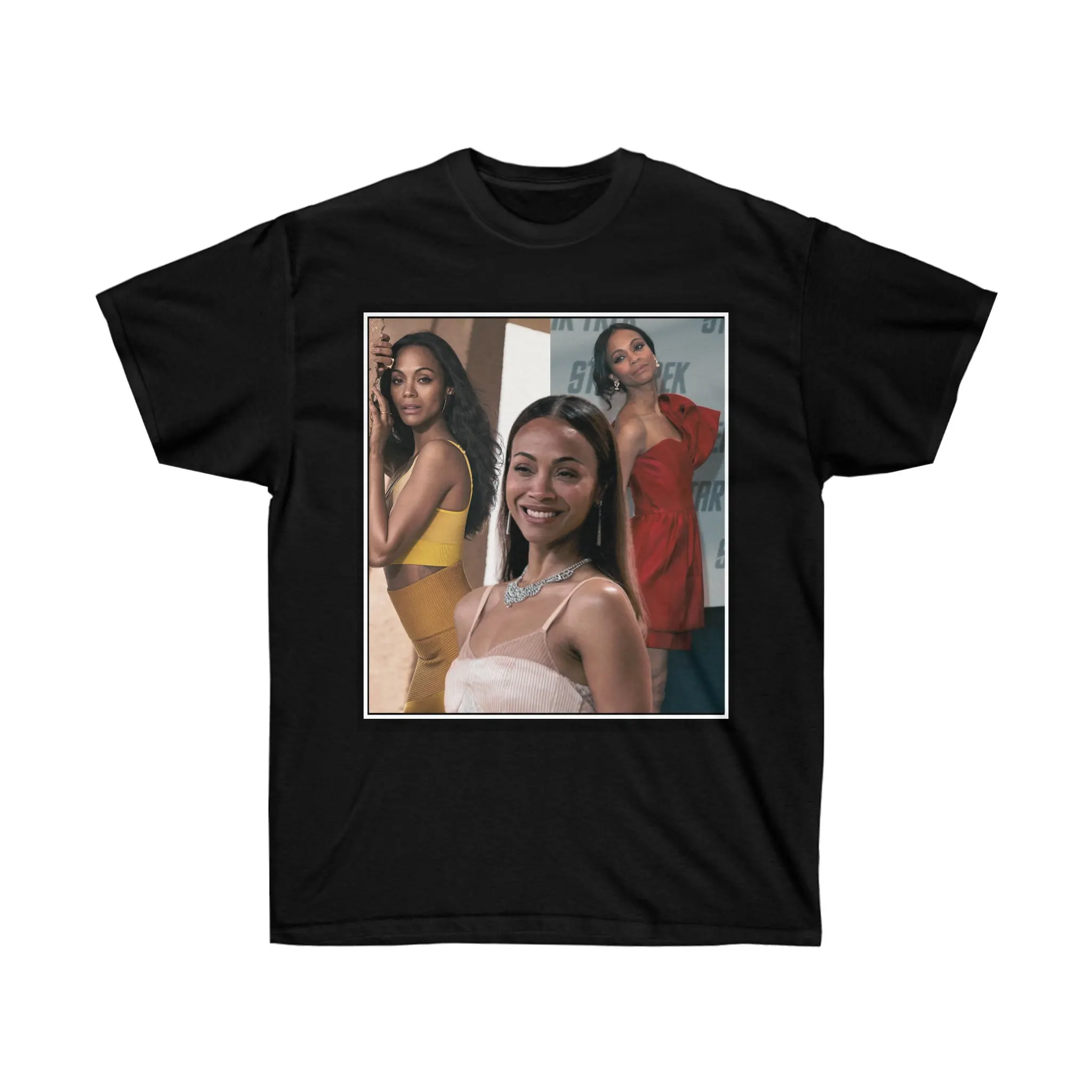 

ZOE SALDANA Unisex Graphic Tee Zoe Saldana Vintage Unisex Crewneck