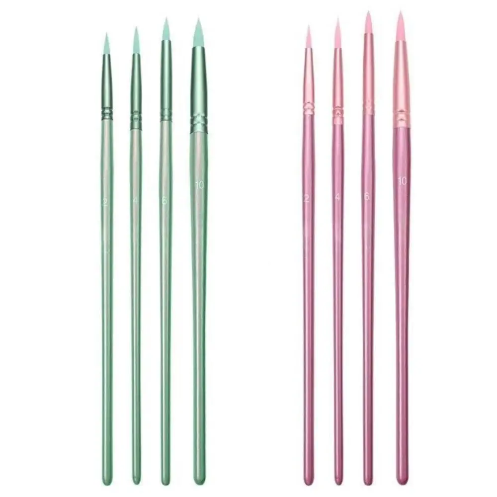 4/6pcs soft hair Painting Brush Set Professional Different Shape Watercolor Drawing Brushes Nylon Wooden Handle
