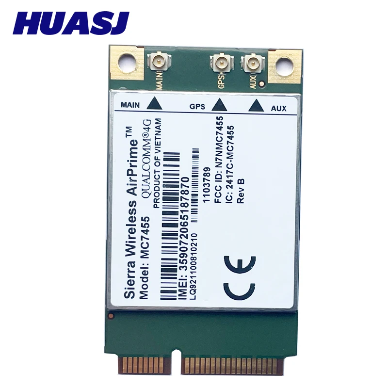 HUASJ MC7455 FDD-LTE 4G カード Cat6 300M ミニ PCIe 4G モジュール ワイヤレス