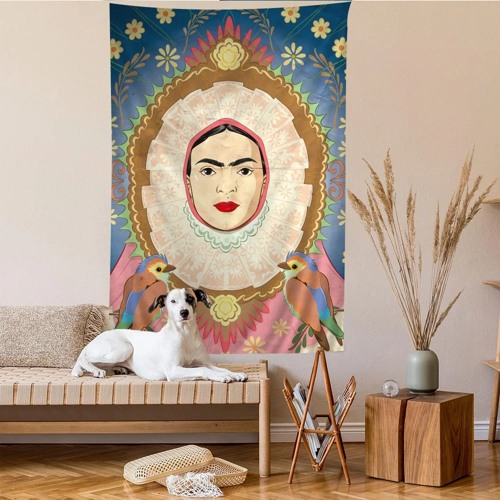 F-Frida K-Kahlo Printed Large Wall Tapestry Indian Buddha Wall Decoration Witchcraft Bohemian Hippie Wall Art Decor