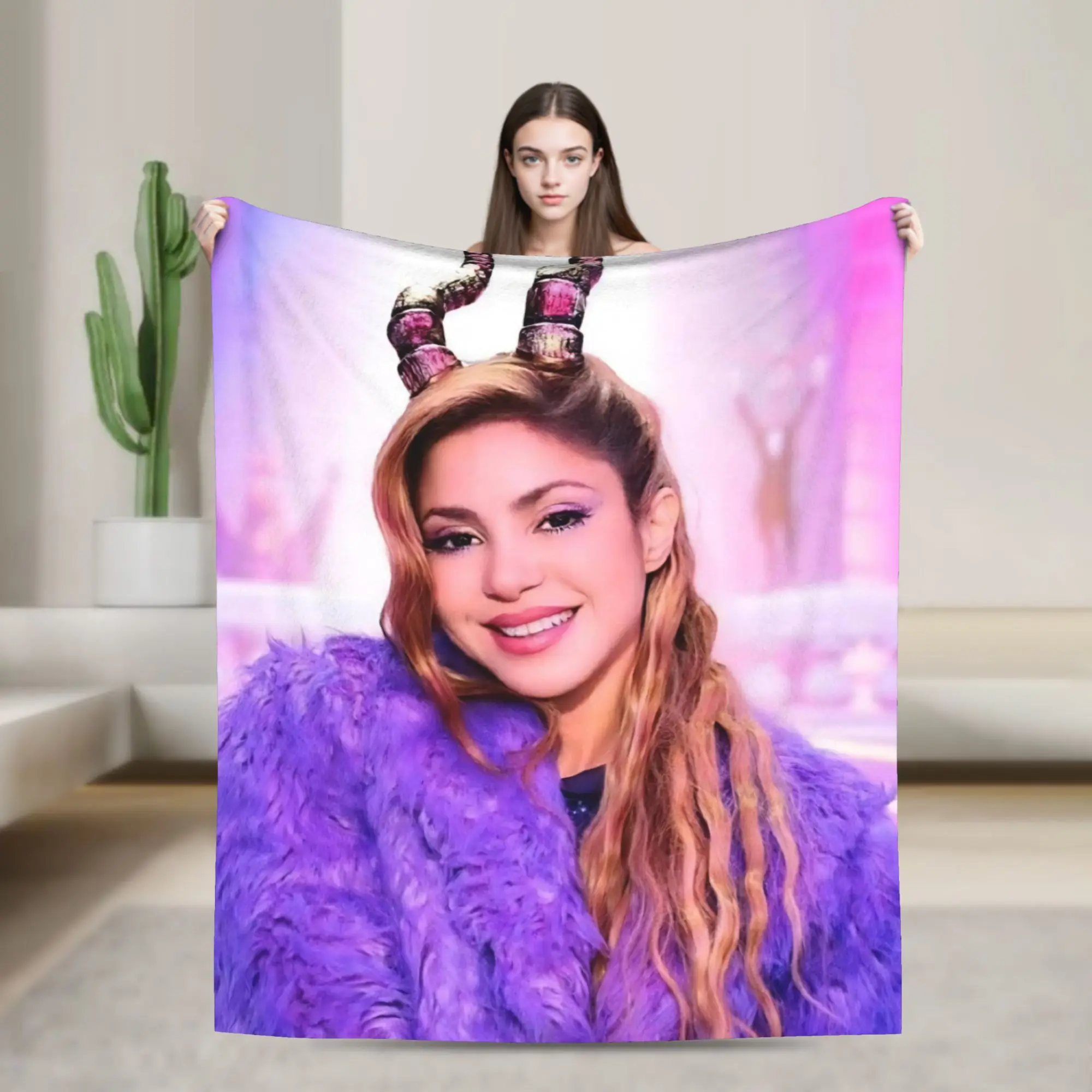 Shakiras LMYNL World Tour Fleece Blanket Cartoon Movie Novelty Throw Blanket for Home 150*125cm Bedspreads
