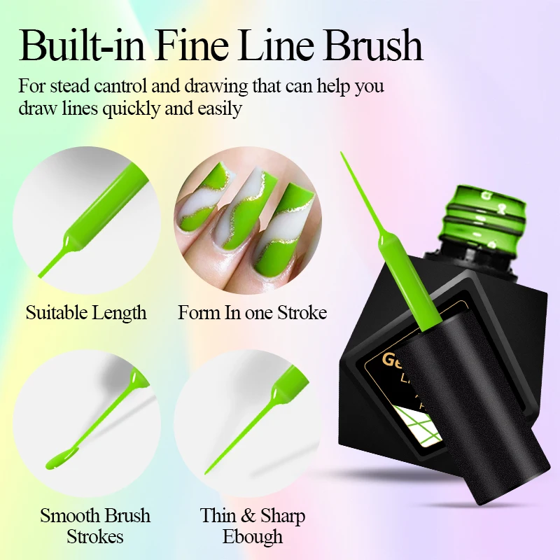 10ml Nero Rosso Liner Gel Smalto per unghie Glitter Pull Line Graffiti Pittura Stripe Unghie fai da te Design Pittura Gel Forniture per unghie