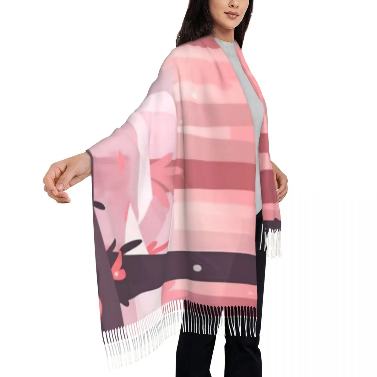 Pequeno Fox In The Woods Xale Um lenço com borla