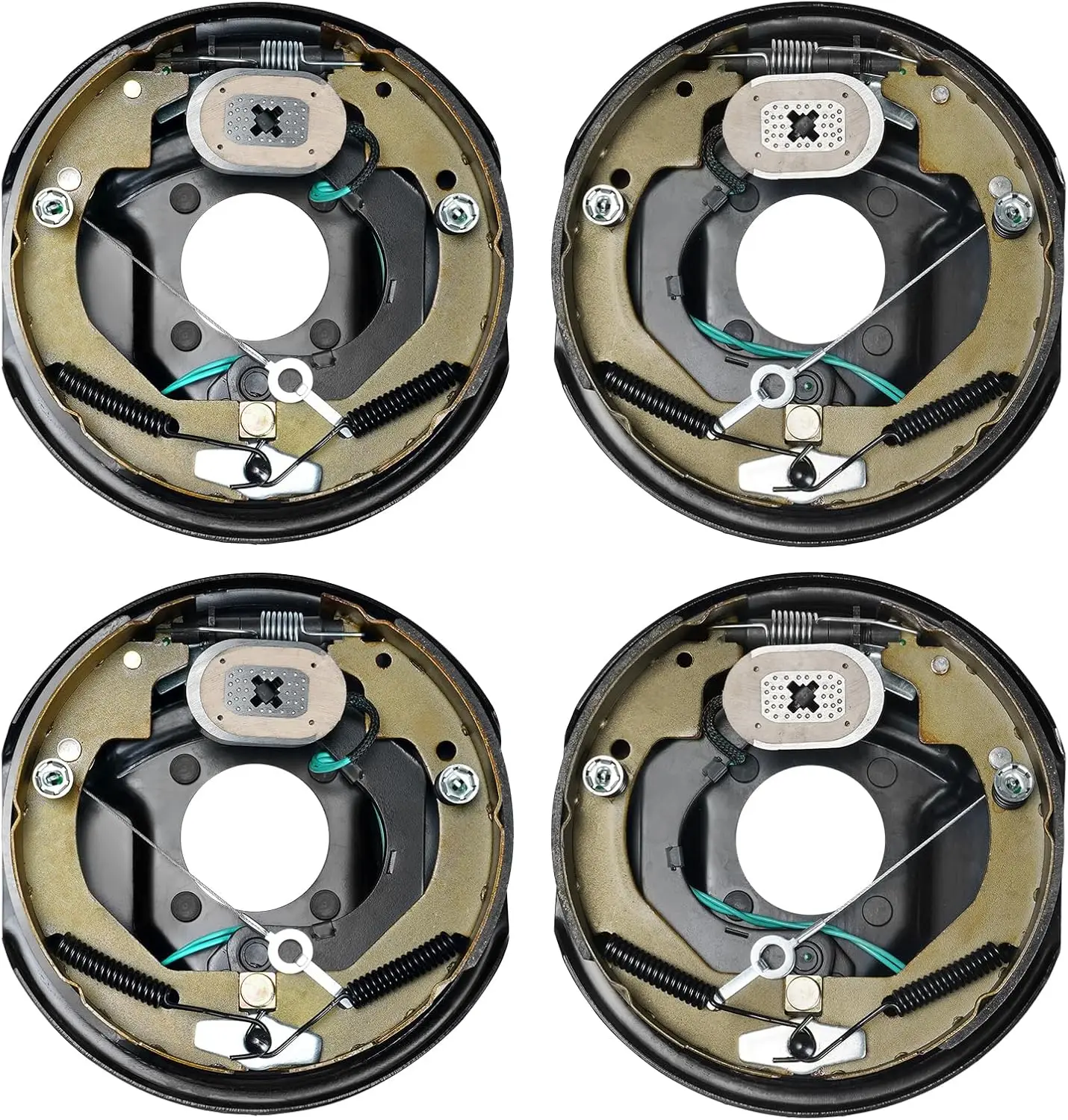 

Комплект электрических тормозов для прицепа, 10 дюймов x 2-1/4 дюйма, саморегулирующийся, для оси грузоподъемностью 3500 фунтов, простая установка с опорными пластинами