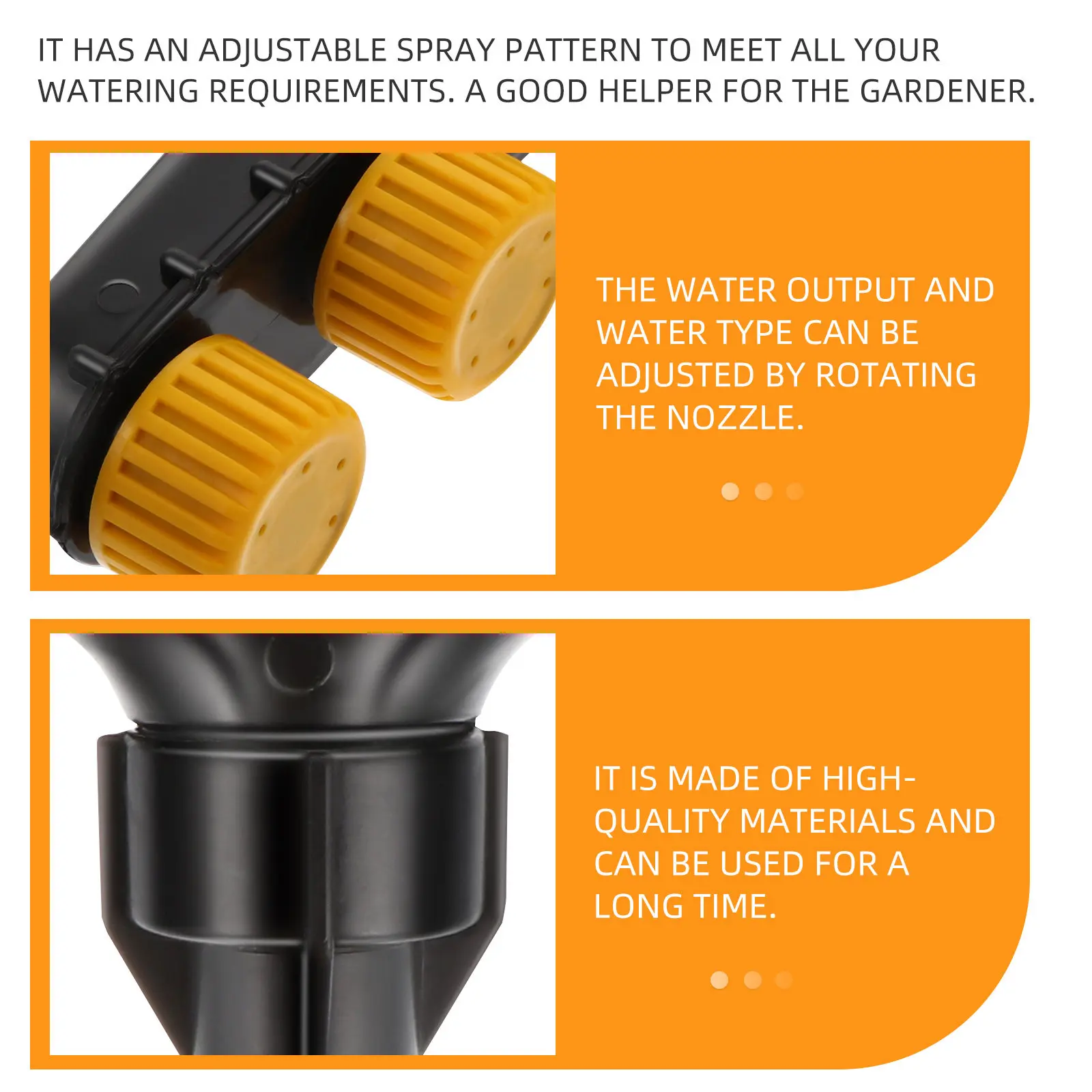 Plastic High Pressure Hose Nozzle Sprayer Watering Tool Adjustable Patterns Durable Lightweight Garden Irrigation Agricultural L