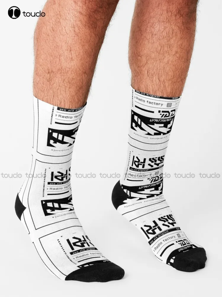 Radio Factory // Techwear Socks Mens Novelty Socks Unisex Adult Teen Youth Socks Design Happy Cute Socks  Creative Funny Socks