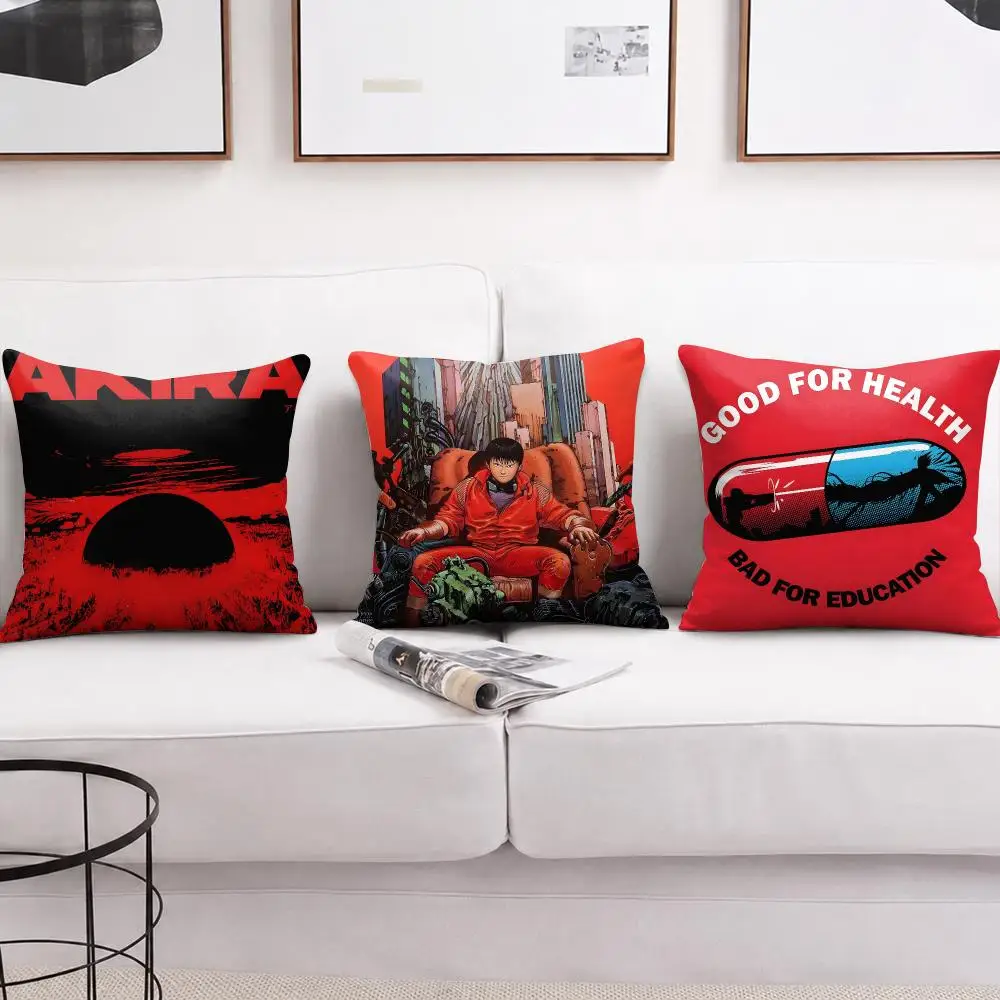 Japanese Anime A-Akira Cushion Cover Wrinkle-Resistant Short Plush Pillow Case Breathable Machine-Washable