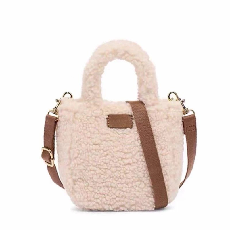 Vintage Women's Bag Large Capacity New Autumn And Winter Models Sherpa Tote Shoulder Bag