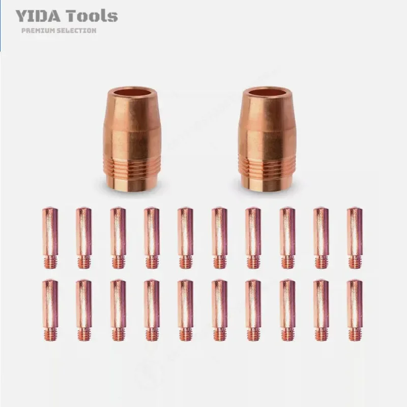 22PCS MIG Welding Gun Nozzle Kit XL050622 Protective Conductive Tip 0.9mm Hole Welding Accessories Replacement Parts