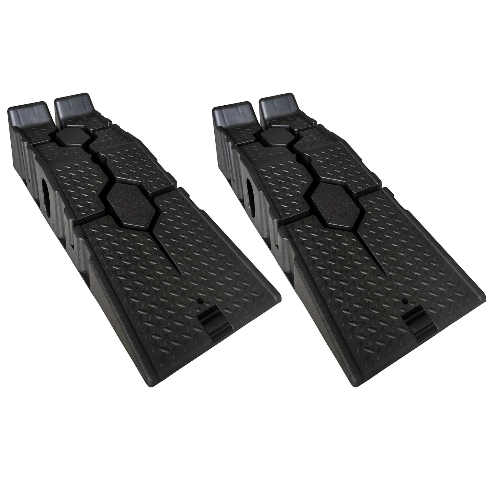

2 Pcs Plastic Car Ramps 3 Ton Capacity Car Service Ramps Portable Vehicle Maintenance Tire Ramps for Truck SUV Vehicle Repair