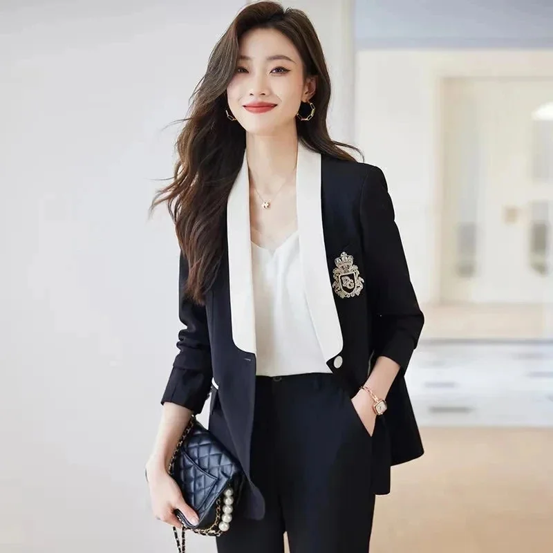 2024 New Small Fragrant Wind Blazer Women's Spring And Autumn Casual High-Grade One Button Long-Sleeved Suit Jacket Tops Lady