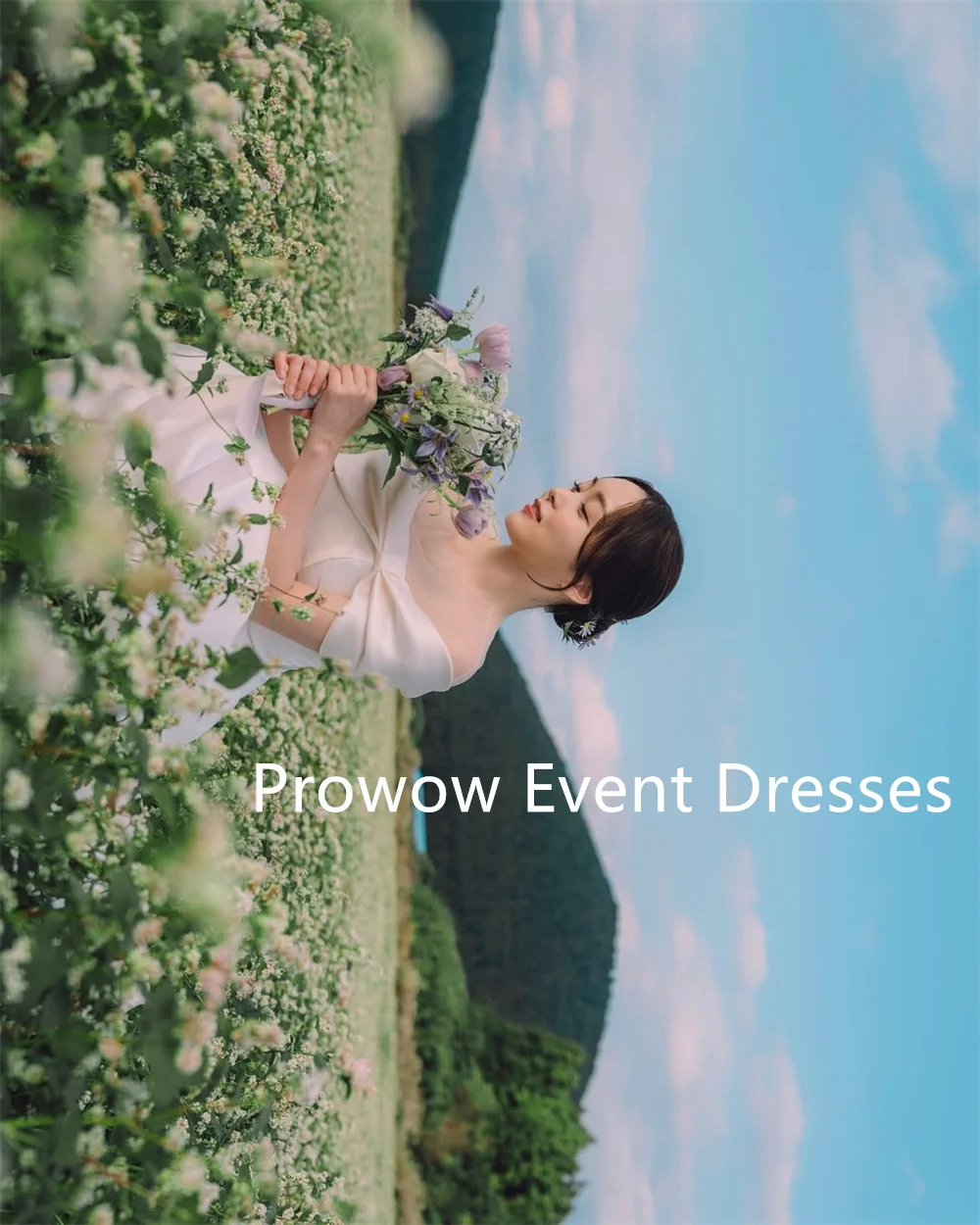 Prowow simples uma linha vestidos de casamento coreia photoshoot plissados fora do ombro arco vestidos de noiva 2025 até o chão o pescoço personalizado