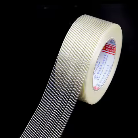 25/50 meters Grid Glass Fiber Tape Super Strong Single Side Wear-Resistant Strapping Packaging Fixed Bundled Adhesive Tape