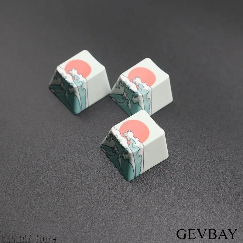2Pcs Coral Sea PBT Keycaps, OEM Height Cherry Sub 6.25u Space Bar ESC Key Caps for Custom Keyboard
