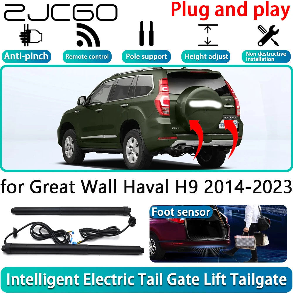 

ZJCGO for Great Wall Haval H9 2014-2023 Car Electric Powered Tailgate Power Liftgate Automatic Tailgate System With Foot Sensor