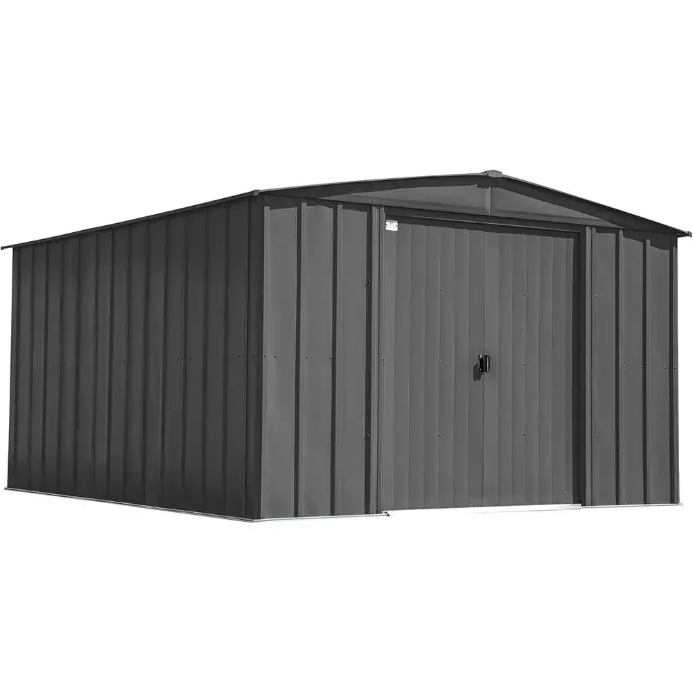 10x14 Charcoal Steel Storage Shed