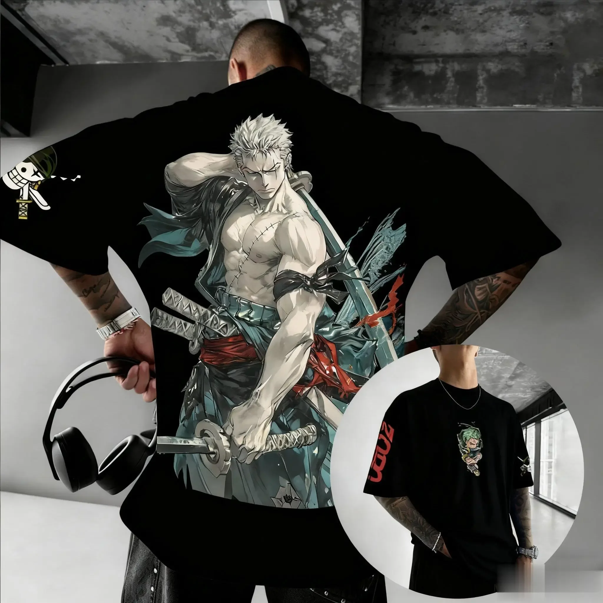 

One Piece Japanese Anime Printed Men's T-Shirt Roronoa Zoro Boy Children's Harajuku Short Sleeve Kids Luffy T-shirt Clothing