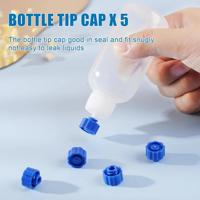 Bottiglia per applicatore con punta di precisione per colla da 100 ml, bottiglia per spremere la punta dell'ago con oliatore ad ago smussato 14Ga 16Ga 18Ga 20Ga 25Ga