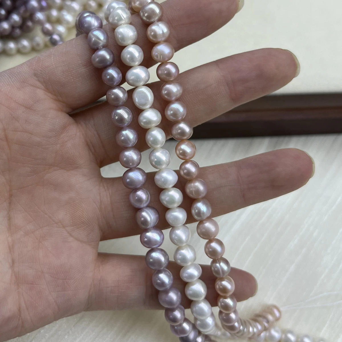 

AA 6–7mm Potato-shaped Punch Beads Colored Cultured Natural Pearls for Jewelry Making DIY Necklaces Bracelets and Accessories