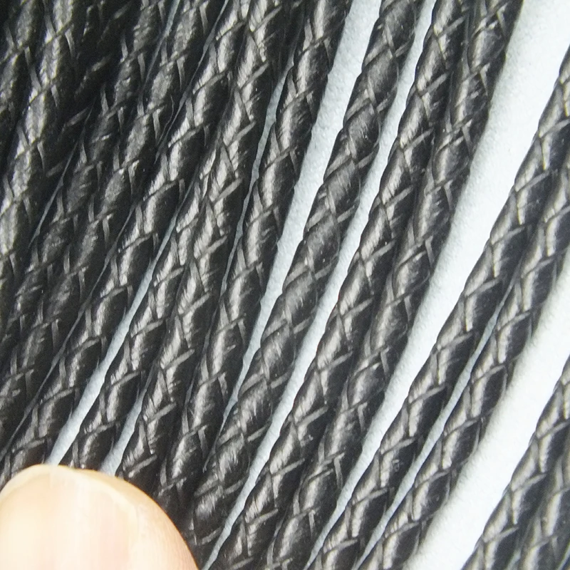 

50meters 3mm black leather cord genuine leather coehide cord jewelry findingd accessories