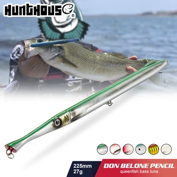 Hunthouse Don Belone ดินสอตกปลา Lure Sinking Hard เหยื่อ topwater เดินสุนัข 225mm 23g 27g สําหรับ Bass pike น้ําเค็ม
