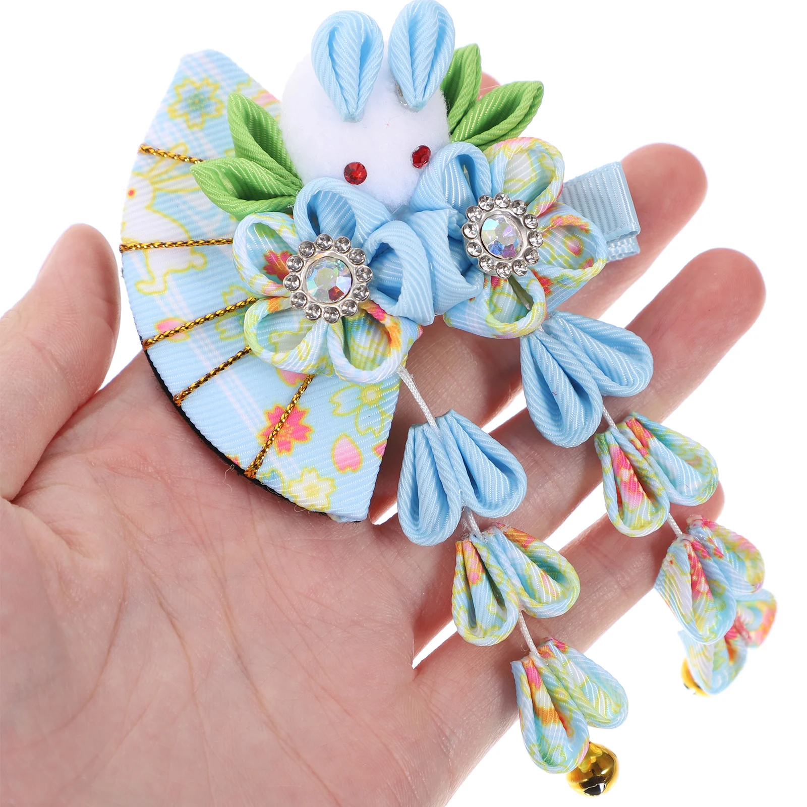 

Rabbit Hairpin Cloth Flower Tassel for Women Girls Hanfu Accessories Wedding Bridal Decorative Red Color Hair Bow