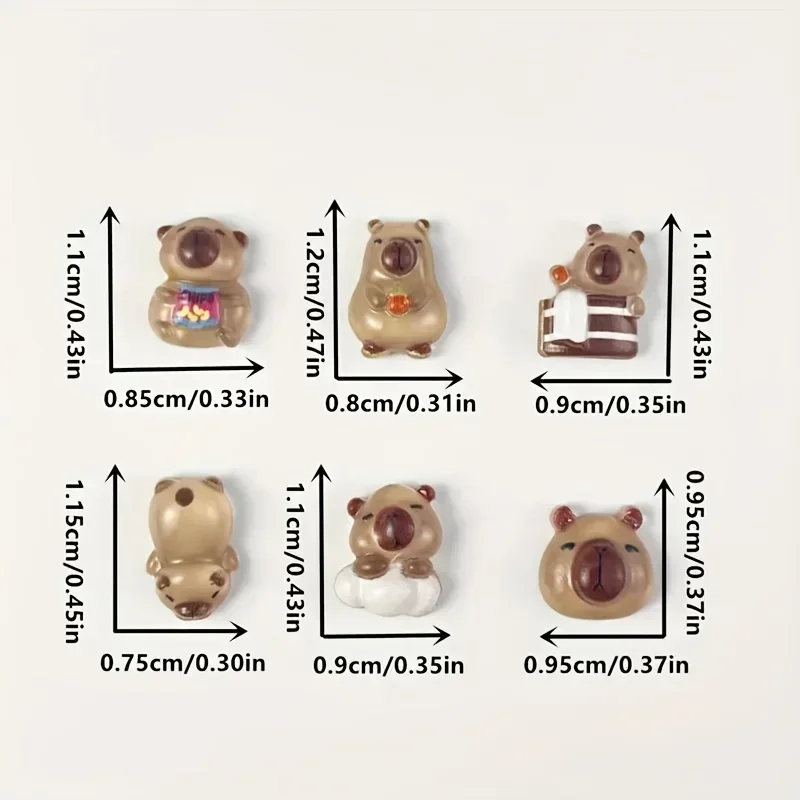 20/40/100/200 pz Misto Simpatico Cartone Animato Animale Capibara Decorazioni Per Unghie 3D Ghiaccio Trasparente Animale Domestico Kabbalah Piccolo Orso Bruno Unghie artistiche