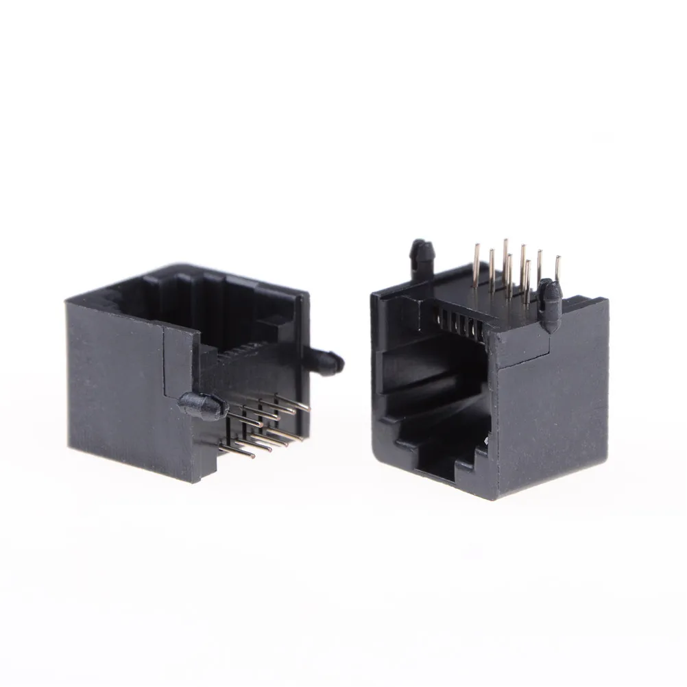 10pcs/lot Wholesale Black RJ45 8P8C Computer Internet Network PCB Jack Socket