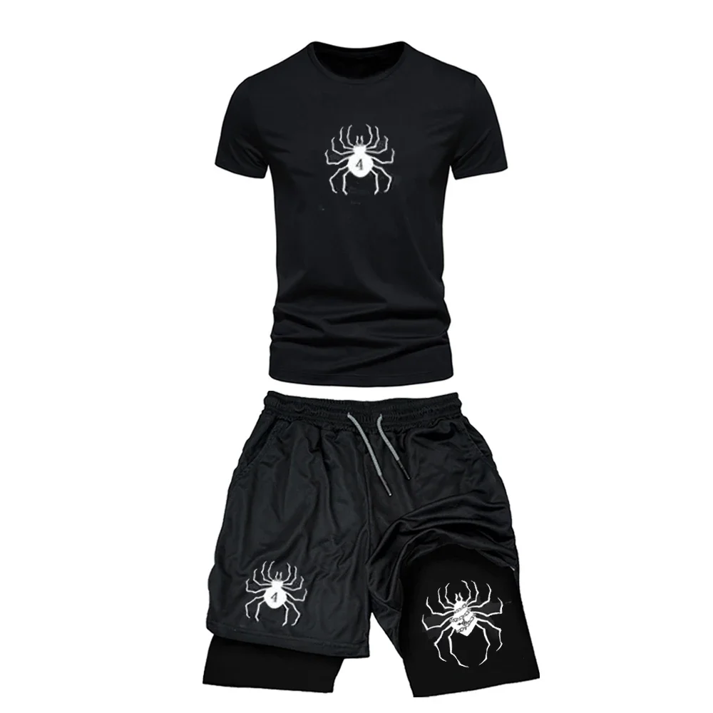 Spider Printed T Shirt Hunter X Hunter Compression 2-in-1 Double-deck Shorts Summer Casual Quick Dry Shorts Sports Streetwear