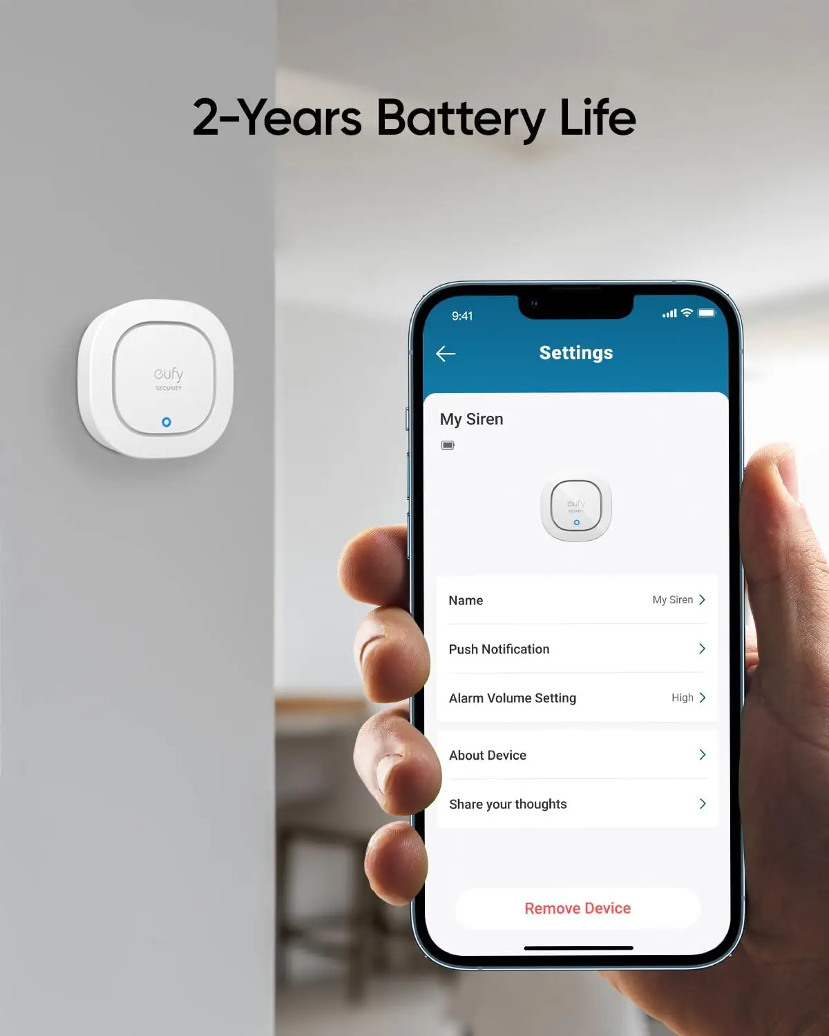 eufy Security Siren 105 dB Wireless Alarm IP65 Weatherproof Remote Alerts 2-Year Battery Life HomeBase Required