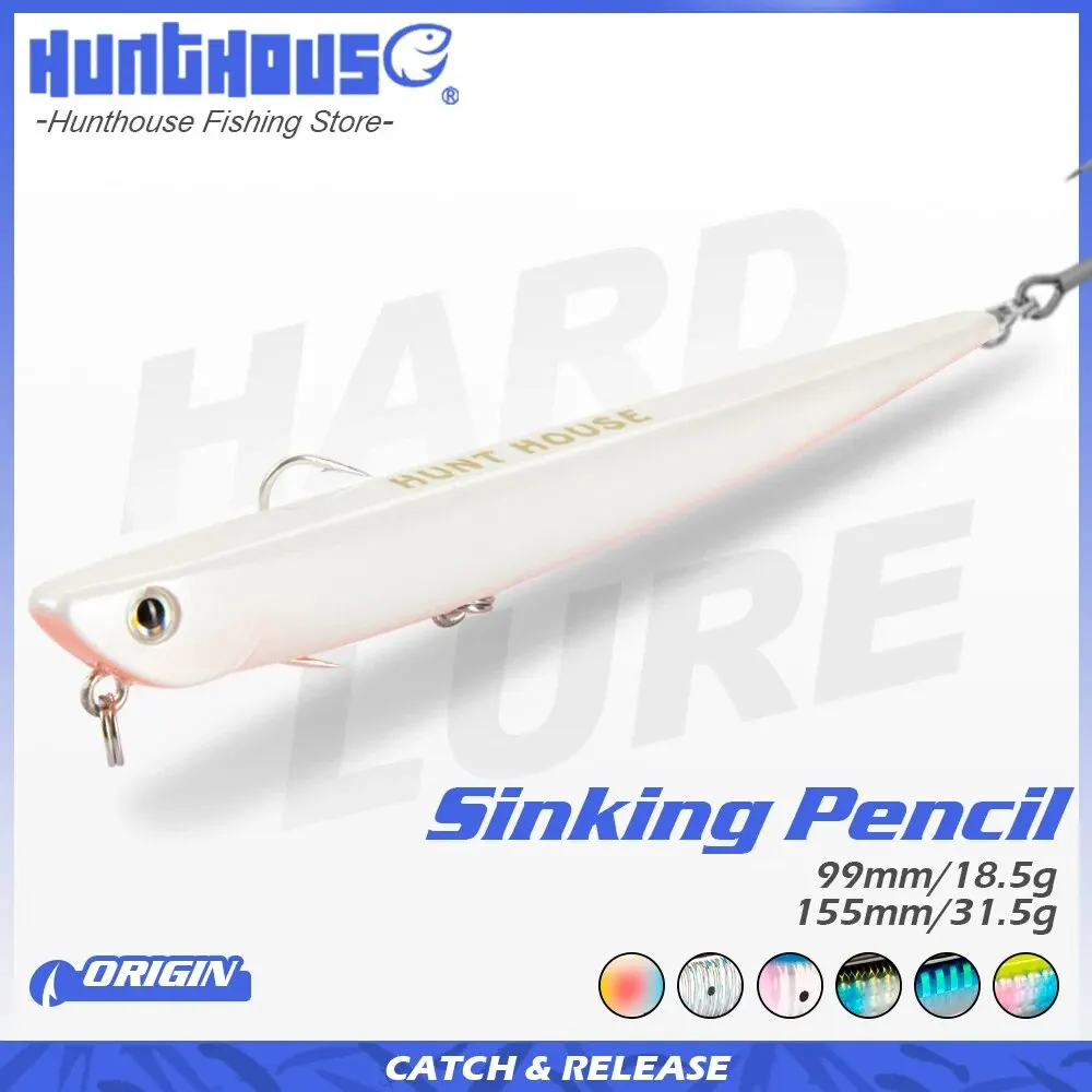 Hunthouse Lw507 Bay RUF MANIC 99&155mm 18.5&31.5g Sinking Pencil Fishing Lure Saltwater Stickbait For Fishing Sea Bass