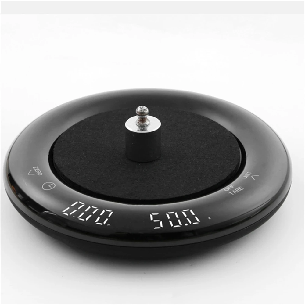 Kitchen Coffee Scale with Timer USB Rechargeable Digital Scale 0.1g High Precision Drip Espresso Scale Round Eletronic Scale