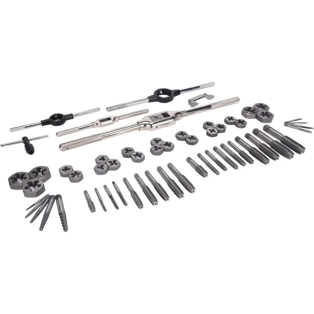 أداة حفر وأداة القرن - مجموعة أدوات وصنبور وقوالب كسور من الفولاذ الكربوني 98958، مجموعة أدوات مكونة من 58 قطعة - مجموعة أدوات لتطبيقات القطع اليدوية