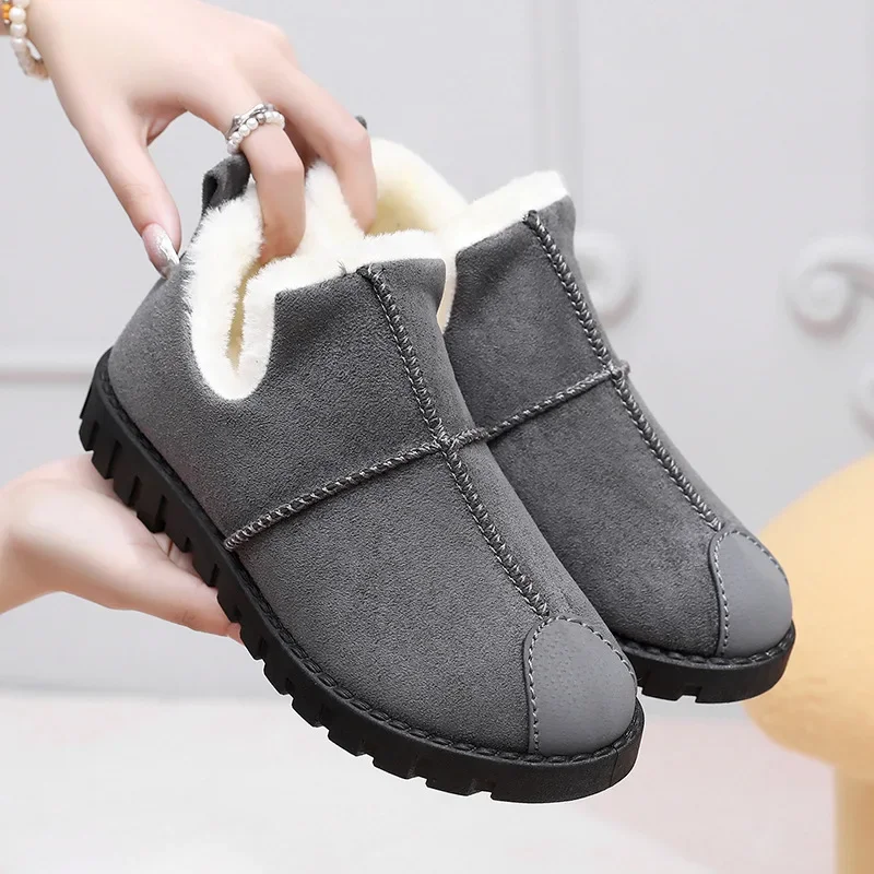 

Winter Thick Plush Warm Snow Boots for Women Casual Warm Thick Bottom Cotton Shoes Woman Fashion Faux Suede Platform Ankle Boots