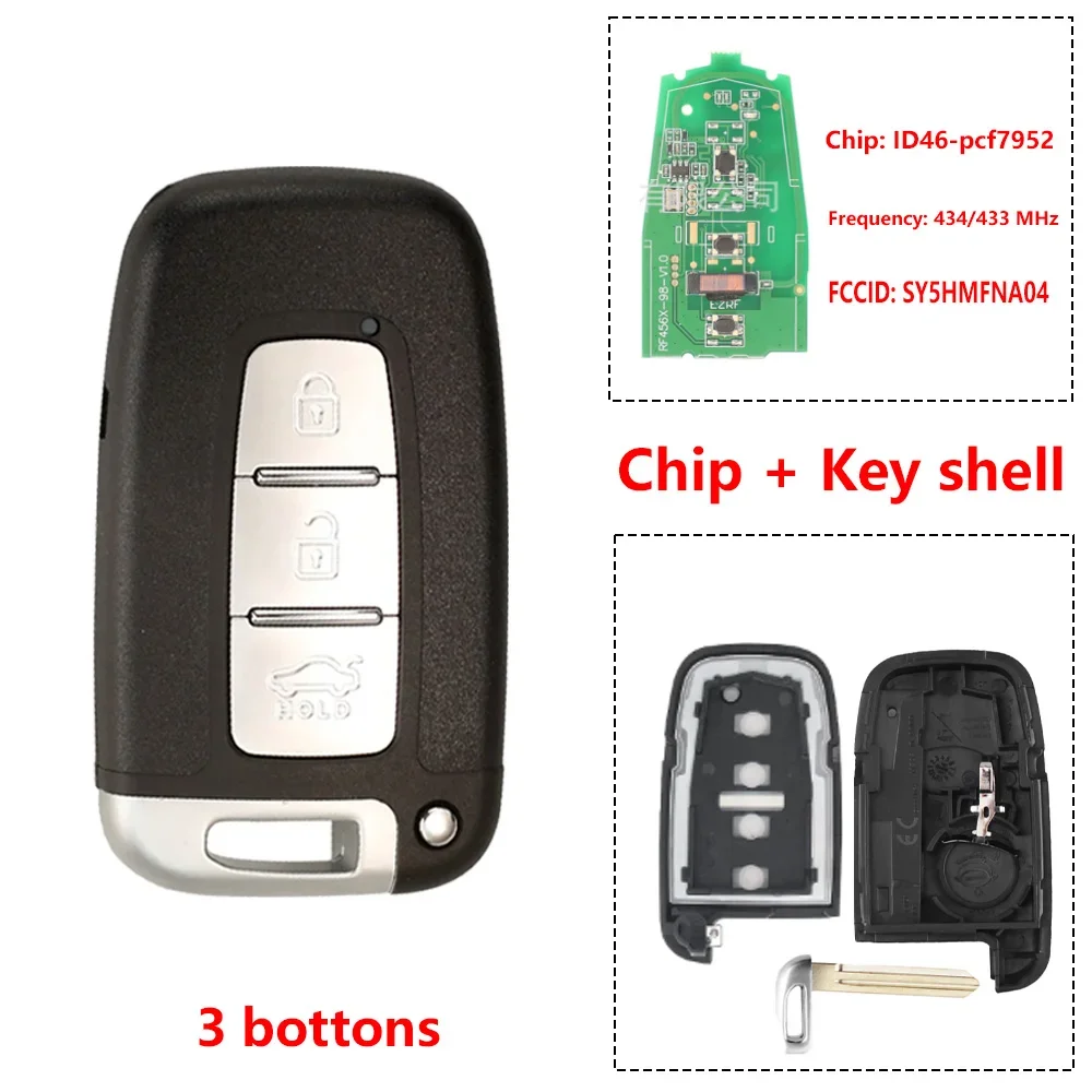 2/3/4 Bottons Original Car Key Case Shell for Hyundai IX35 Sonata 8 Elantra for Kia K2 K5 Sportage Forte IX45 I30 Tucson 2010