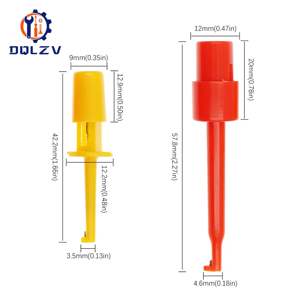 Mini Large Single Test Hook Clip Test Probe for Electronic Testing IC Grabber Small Size Round Crocodile Clip Hook Test Clip