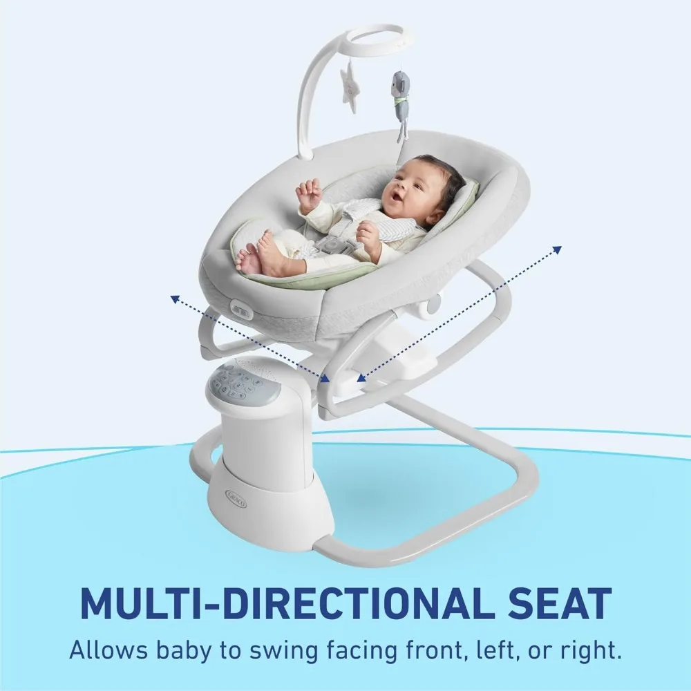Soothe My Way with Removable Rocker, Madden - Versatile Baby Swing & Portable Rocker