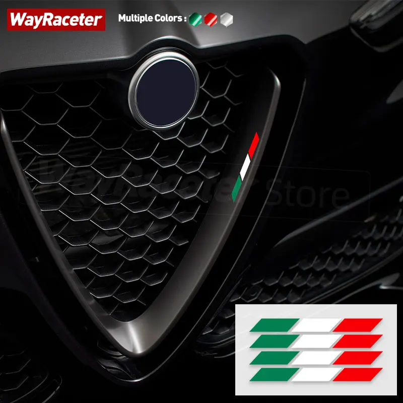 Reflective Italian Stripes Sticker Rearview Mirror B Pillar Body Decal For Alfa Romeo Stelvio Giulia 159 Giulietta 147 Mito 2024