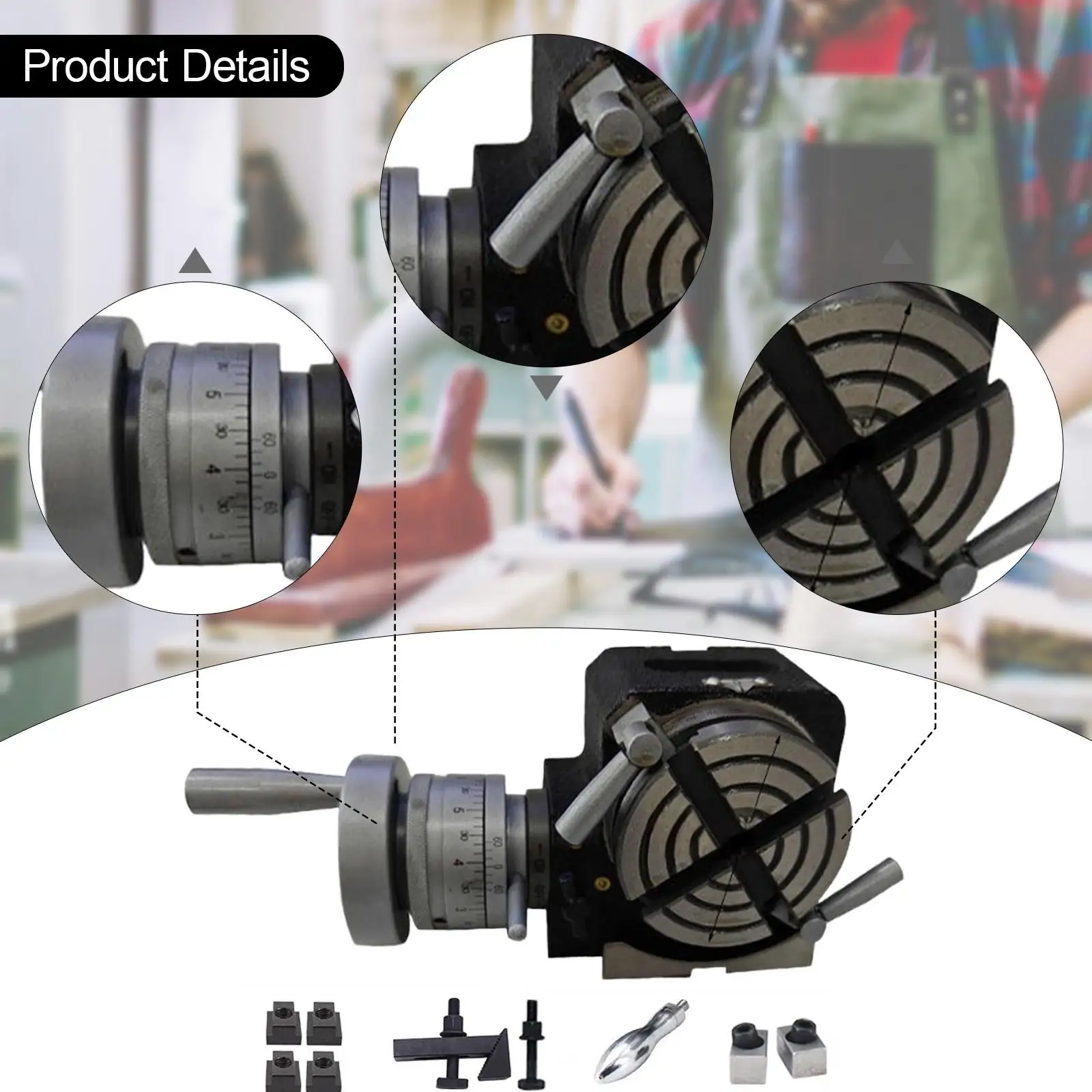 Drehtisch mit Indexierplatten-Set, Nonius-Lesung, horizontal, vertikal