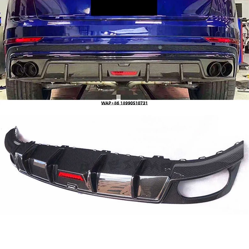 

Carbon Fiber Car Rear Diffuser Lip for Q8 RS8 2020 With Led Light