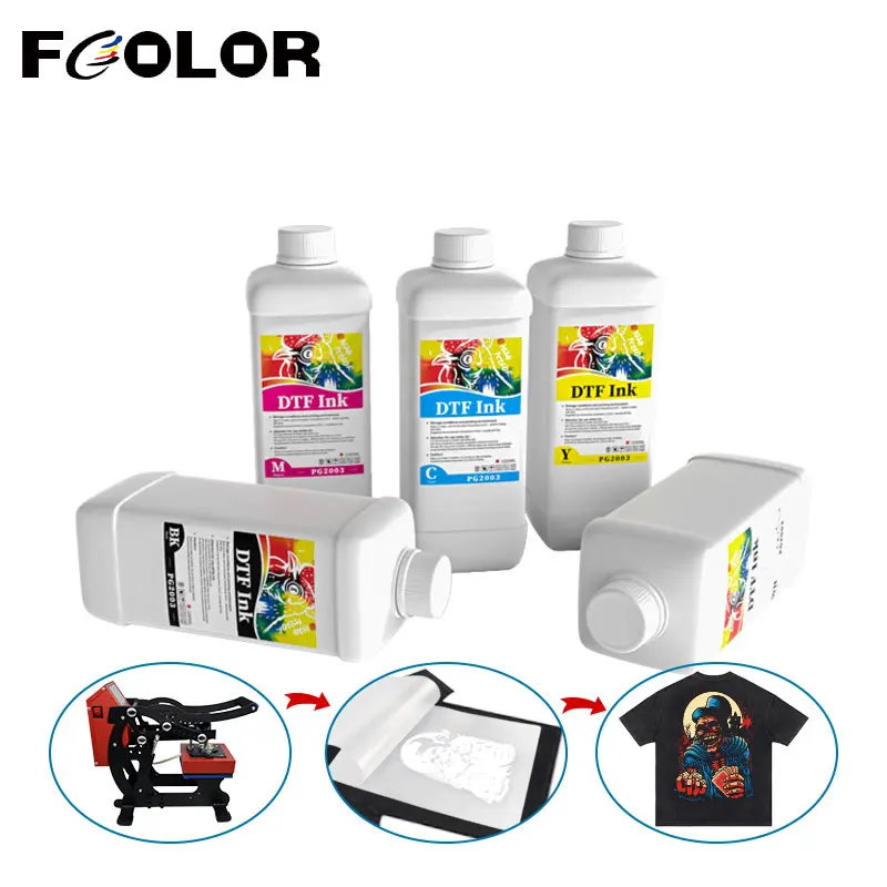 Fcolor Top Ranking Best Quality Water Based DTF Ink White 1000ml PG2003 DTF Ink for Epson I3200 XP600 DX5 DTF Printer PET Film