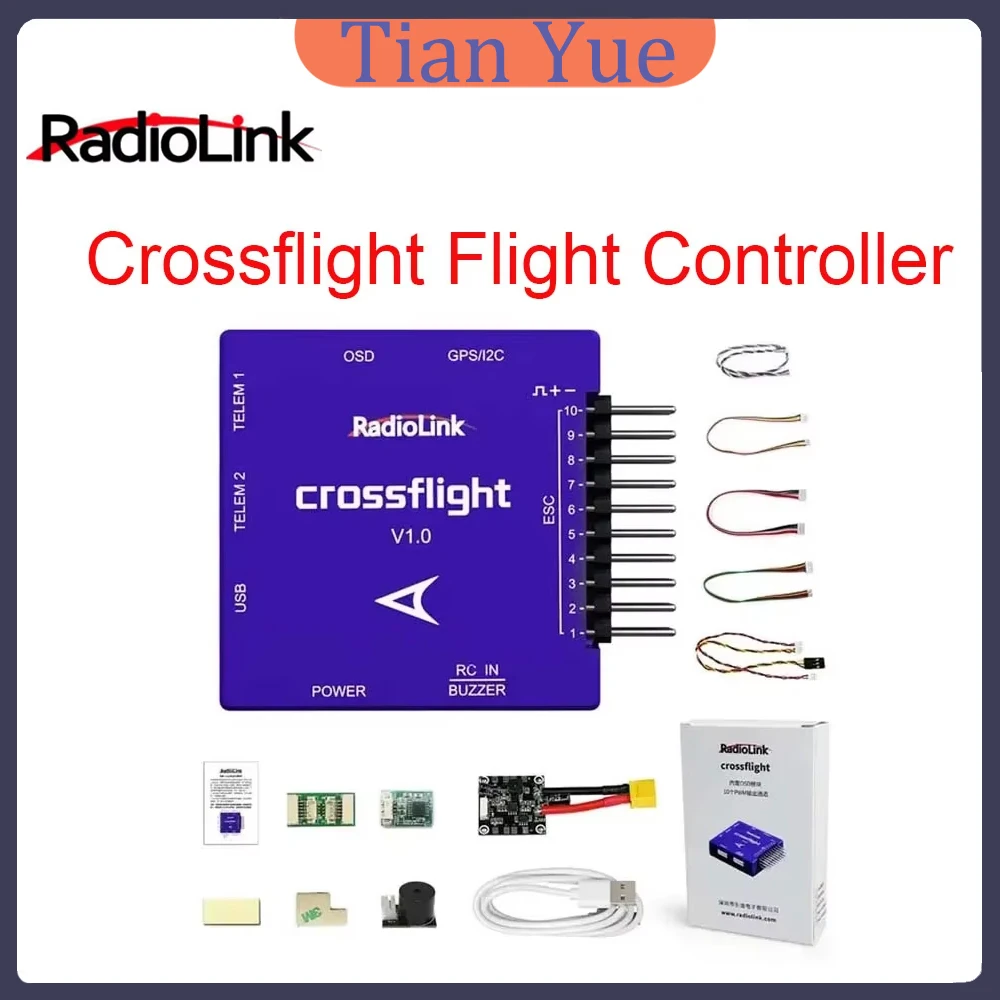 

Radiolink Crossflight 2-12S Flight Controller 10PWM OSD FC TS100 M10N M8N GPS for FPV Drone Heli Airplane Car Boat RC Parts