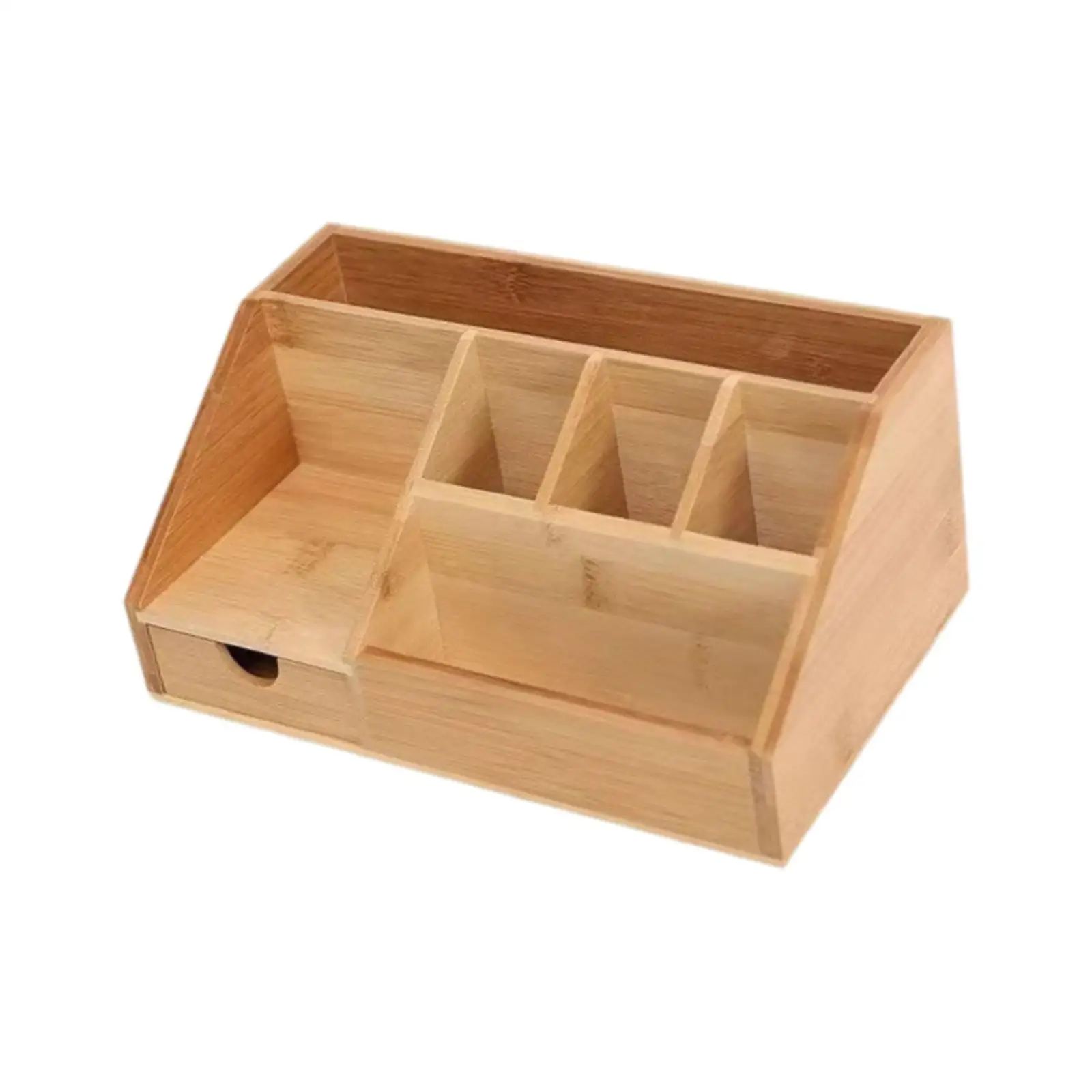 Wooden Desk Organizer Storage Box with Drawer Pen Pencil Holder Multipurpose Office Organizer for Home School Art Supplies