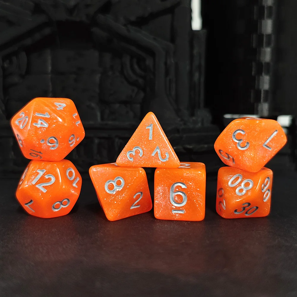 7Pcs/set Multi-color Acrylic Material Aurora Dice Set DnD RPG for Dungeons and Dragons Games Club KTV Home Entertainment Toys