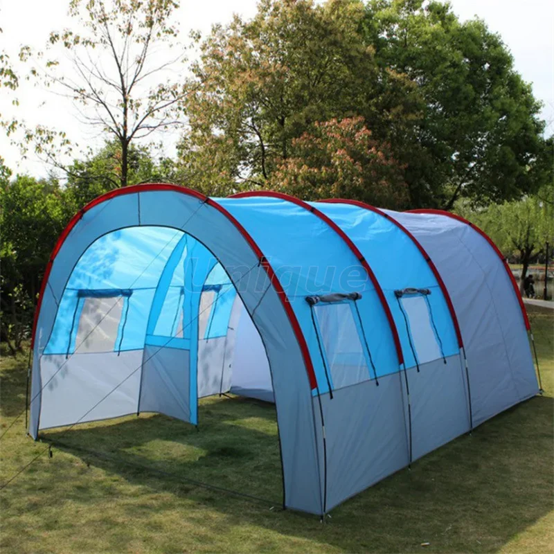 

Large Camping Tunnel Tent for Family, Outdoor Tent, Tourist House, 5-8 Person