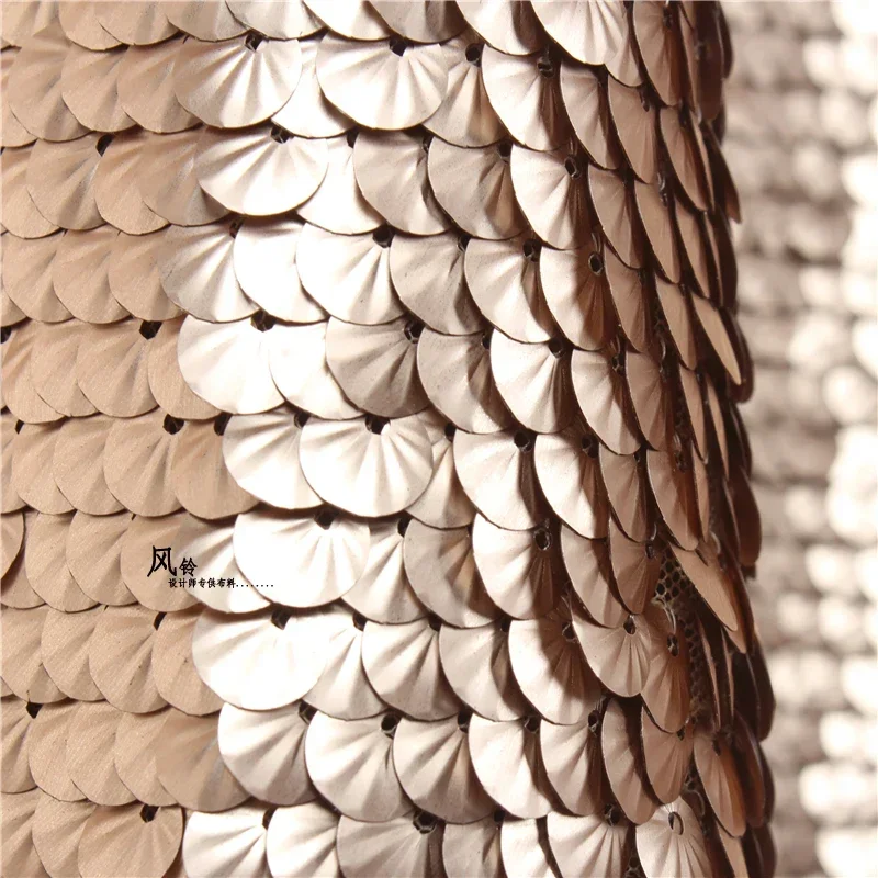 Sequin Fabric Metal Texture Fish Scale Stage Mesh Bead Embroidery Clothing Designer Diy Sewing By The Meter Wholesale