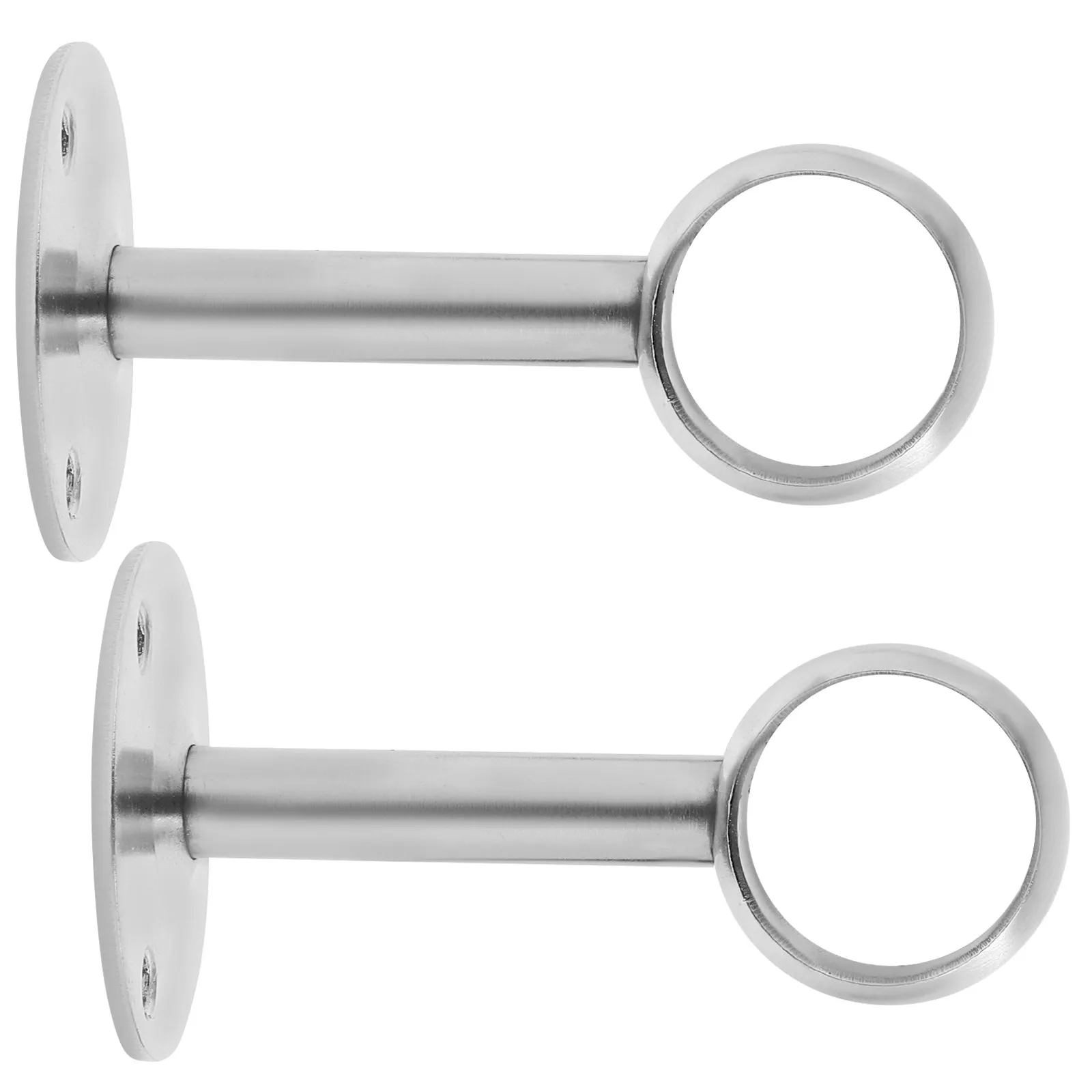 2Pcs Stainless Steel Shower Curtain Rod Holder Heavy Duty Wardrobe Pole Support for 25Mm Round Rods Bathroom Kitchen Closet view 3