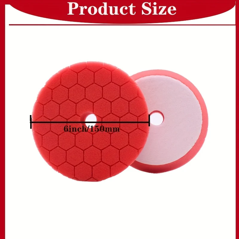 6 Inch Buffing Polishing Pads 5 Pcs Car Foam Buffing Sponge Pads Kit for Car Buffer Polisher Compounding Polishing Waxing
