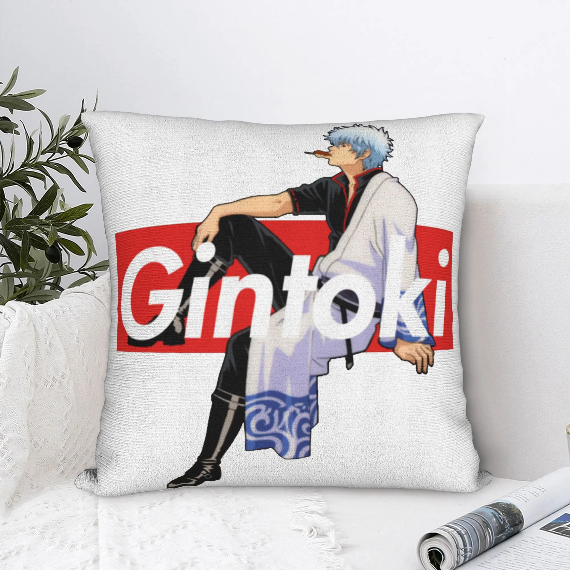 Gintama Gintoki Sakata Pillowcase Soft Cushion Cover Gift Manga Shinpachi Katsura Kagura Anime Pillow Case Cover Home Square