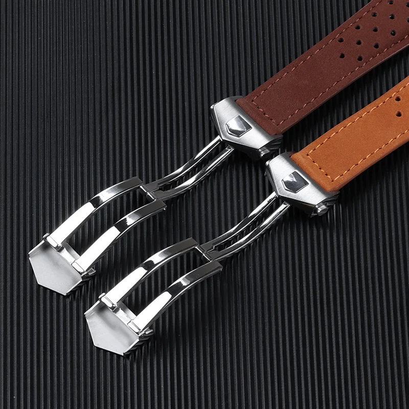 Matte Cow Leather Bracelet 20 22 24mm Wristbelt for Tag Heuer Carrera Monaco Series Universal Watch Straps Watchband for Rolex